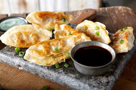 Pot Stickers <div class="new-product" alt="New Product"></div>